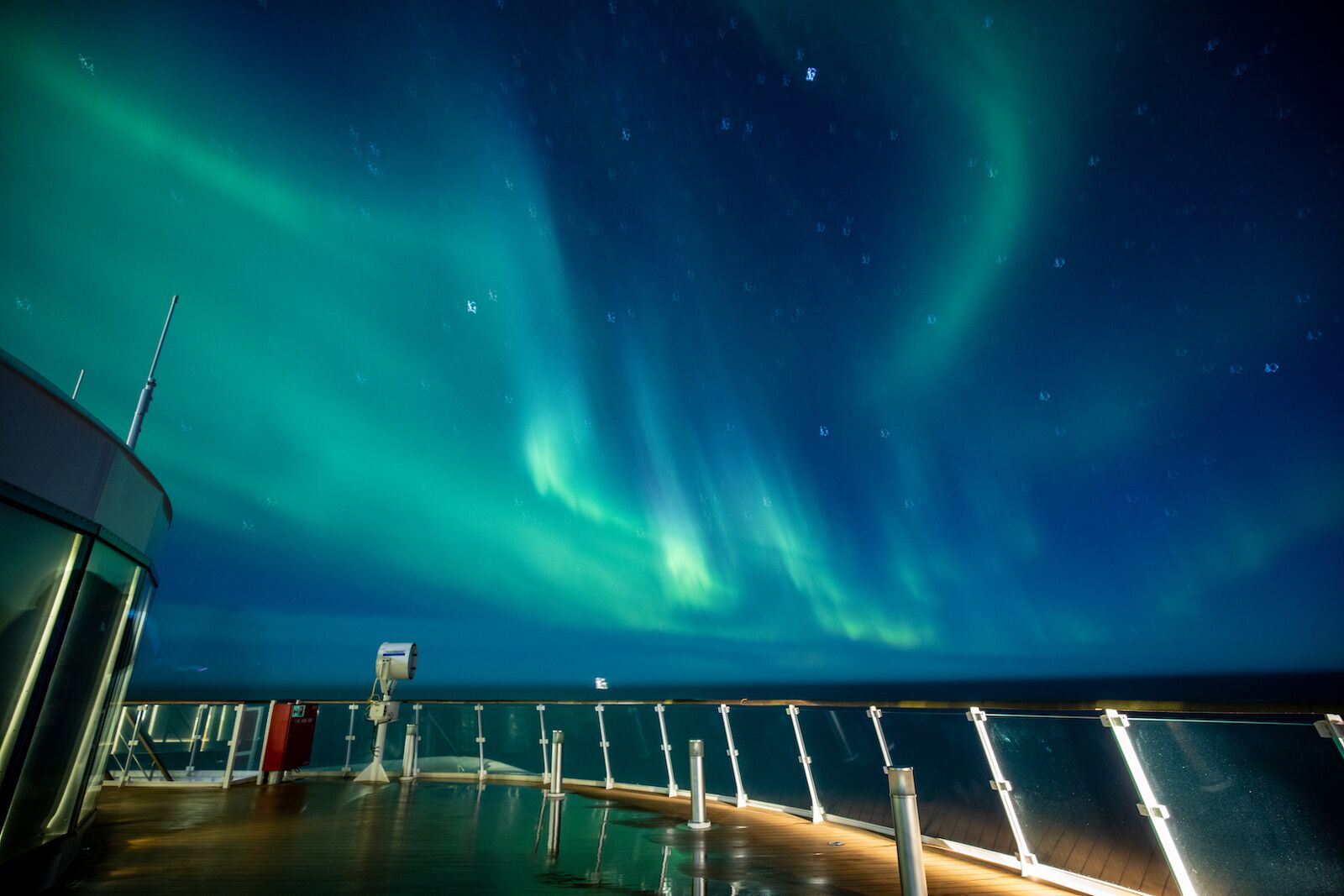Northern lights during a cruise
