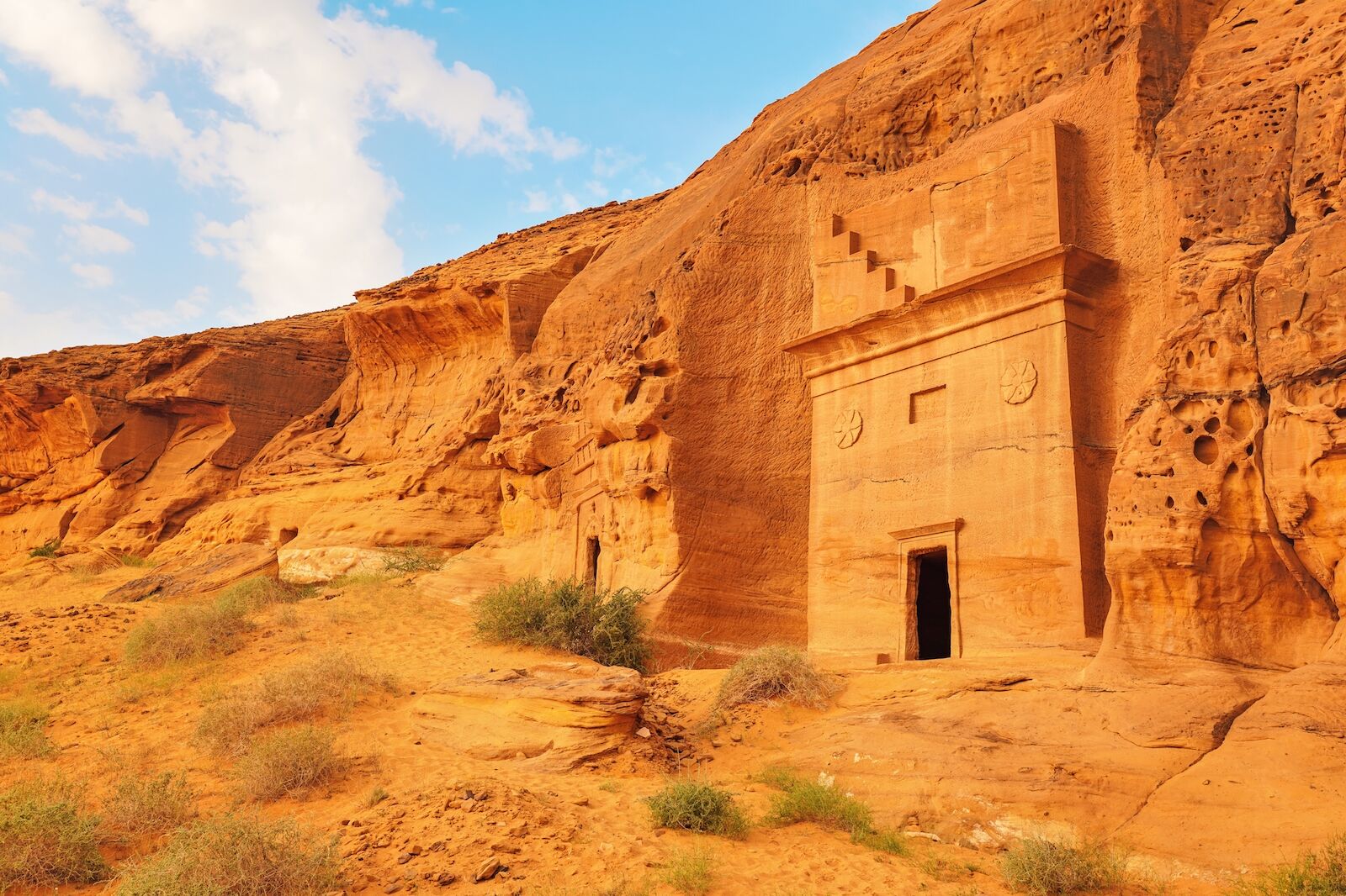 The Hegra archeological site, also known as Mada’in Saleh, in Saudi Arabia