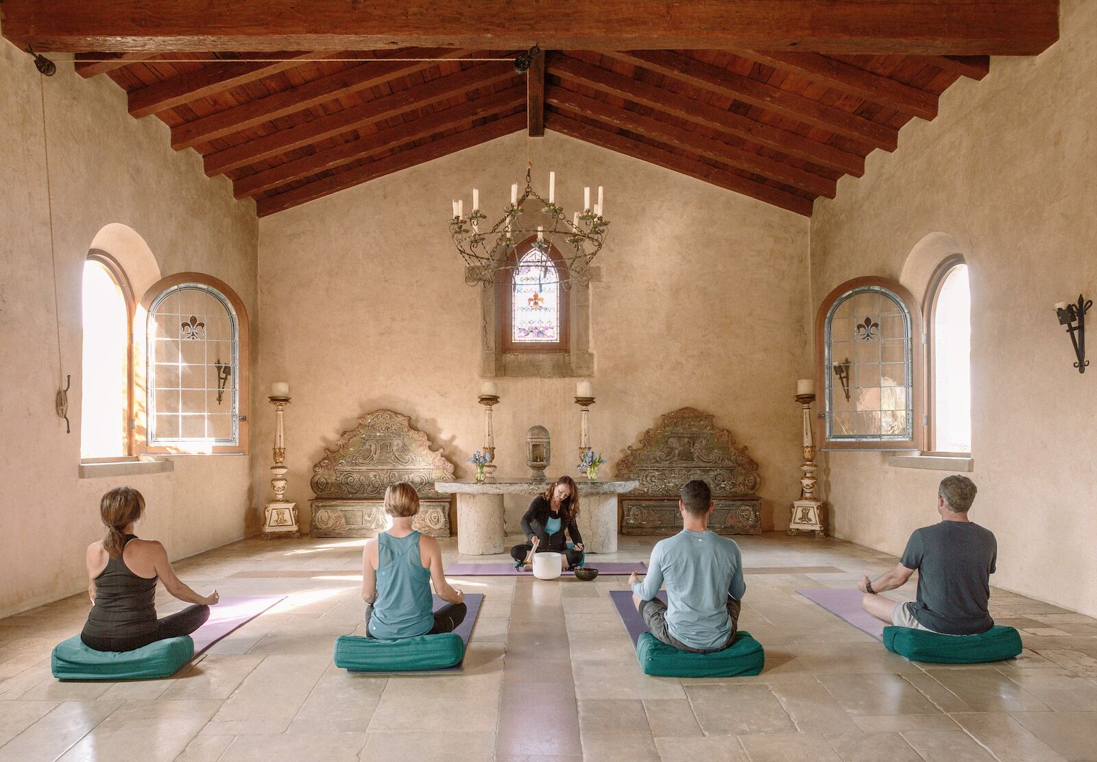 meditation class at cal-a-vie health spa