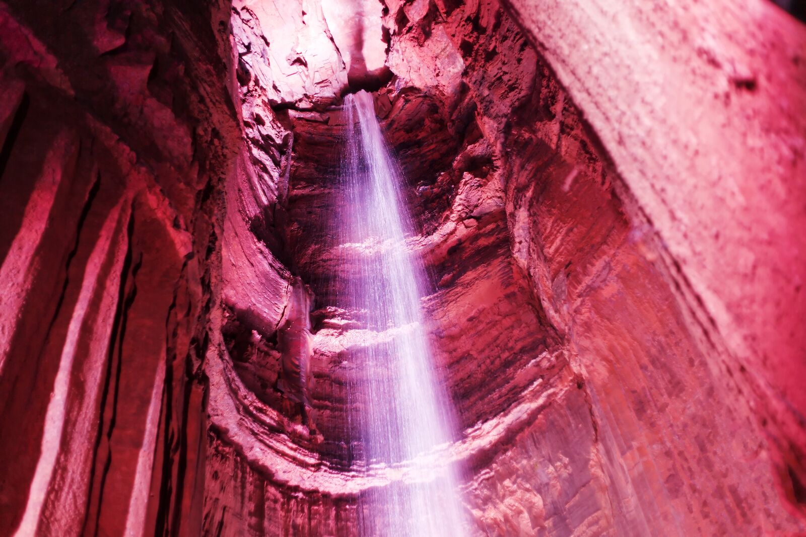 The ruby falls, an underground falls in the caverns of Lookout Mountain in Chattanooga, Tennessee