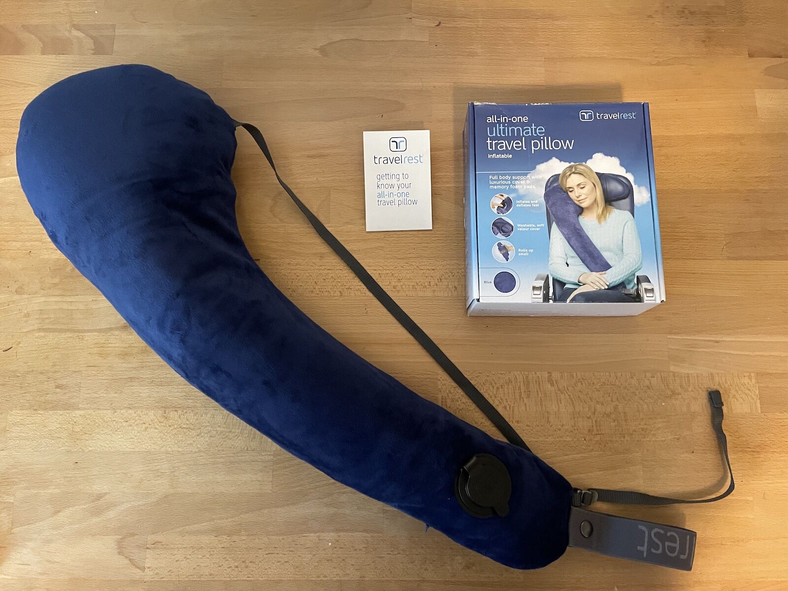 travelrest all-in-one travel pillow with box