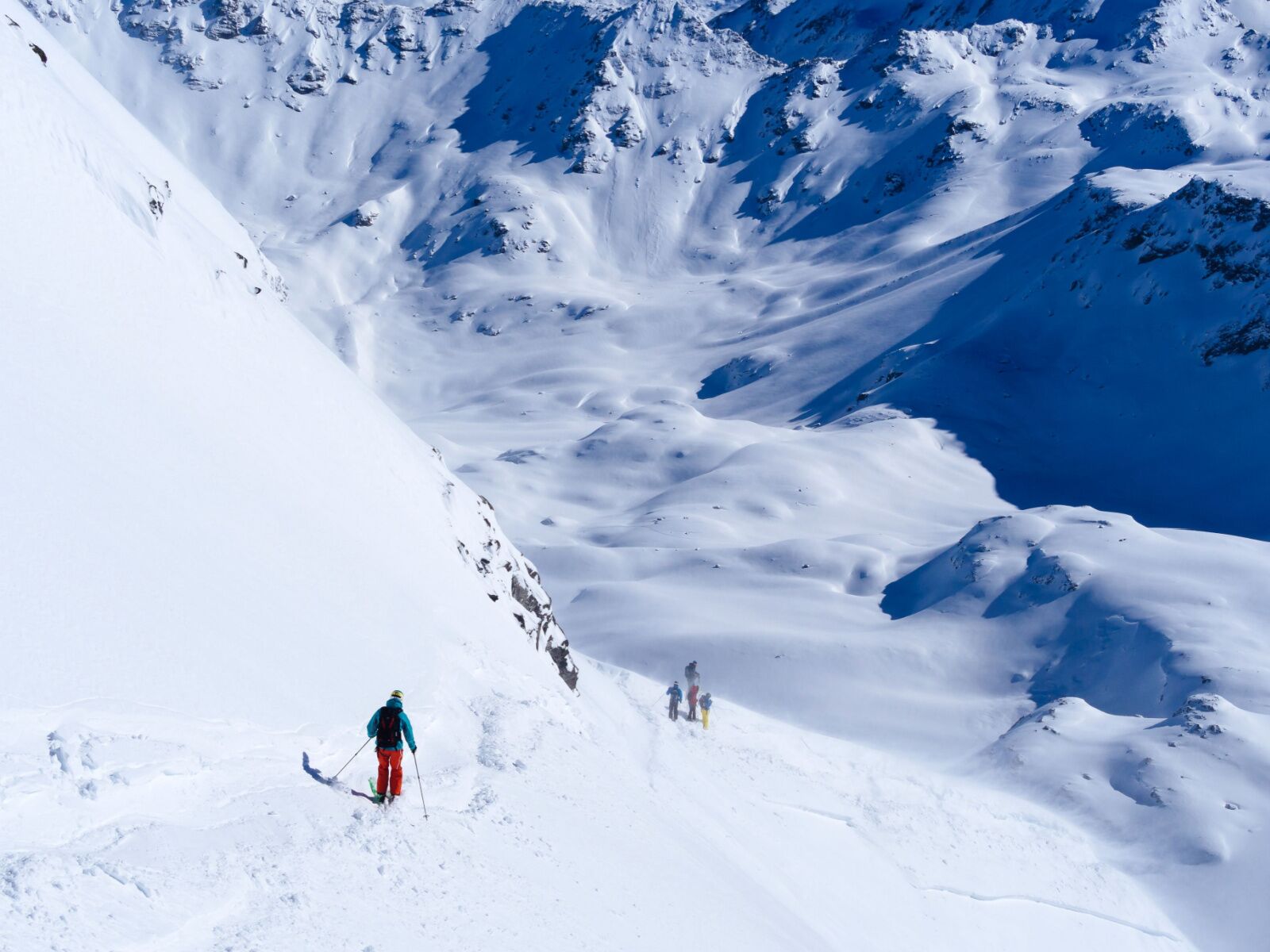 backcountry skiers in Verbier, off-piste