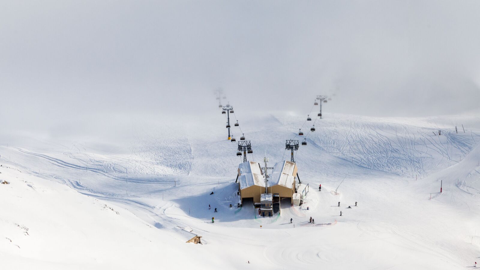skiing in switzerland - st moritz aerial