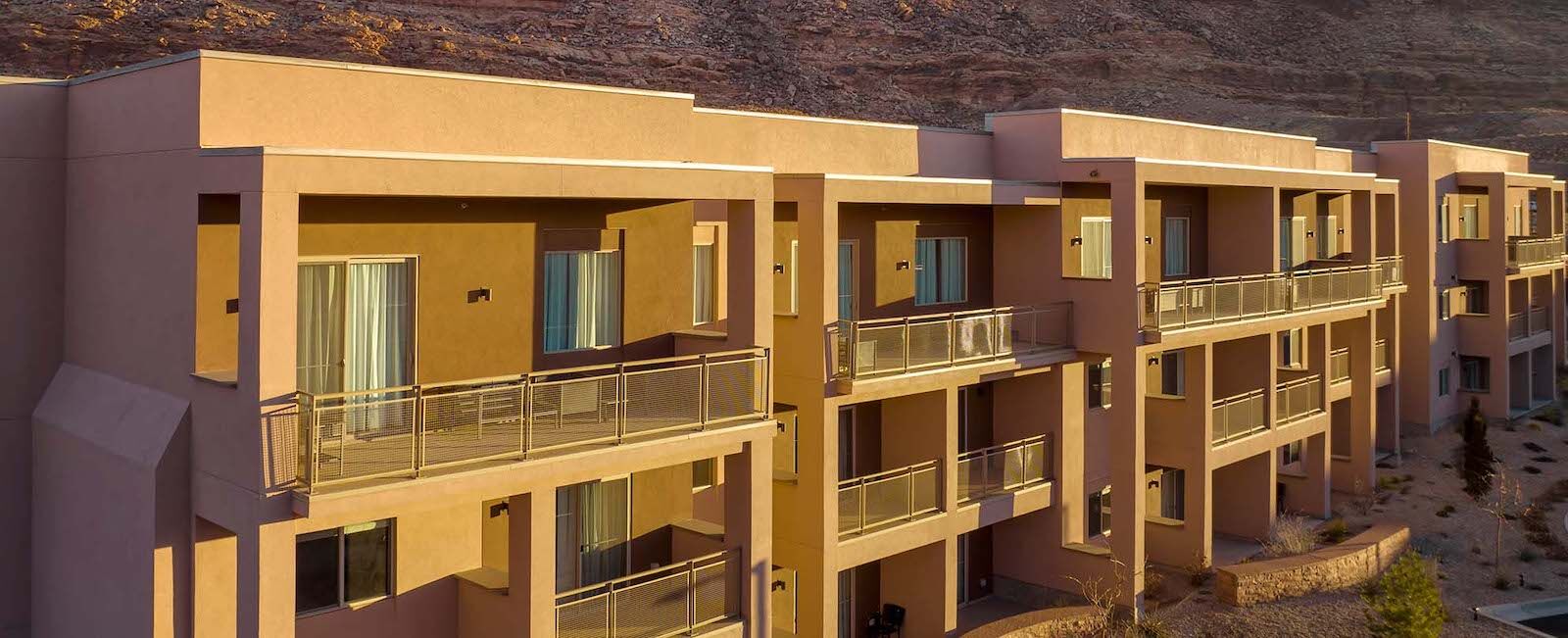 balconies on rooms at The Moab Resort