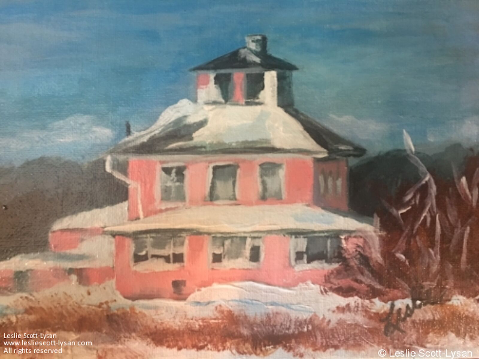 Pink House painting 