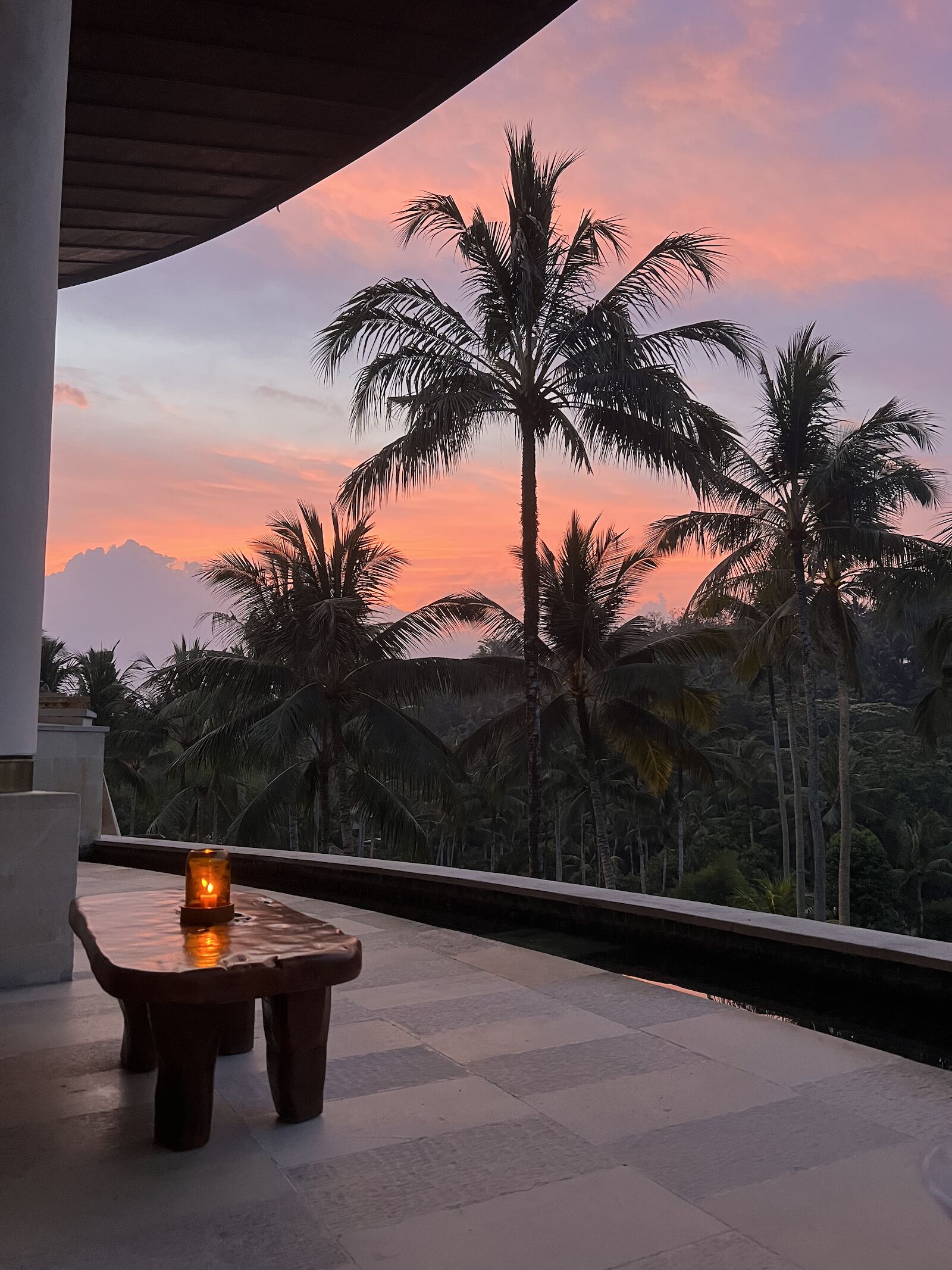sunset at the bali four seasons