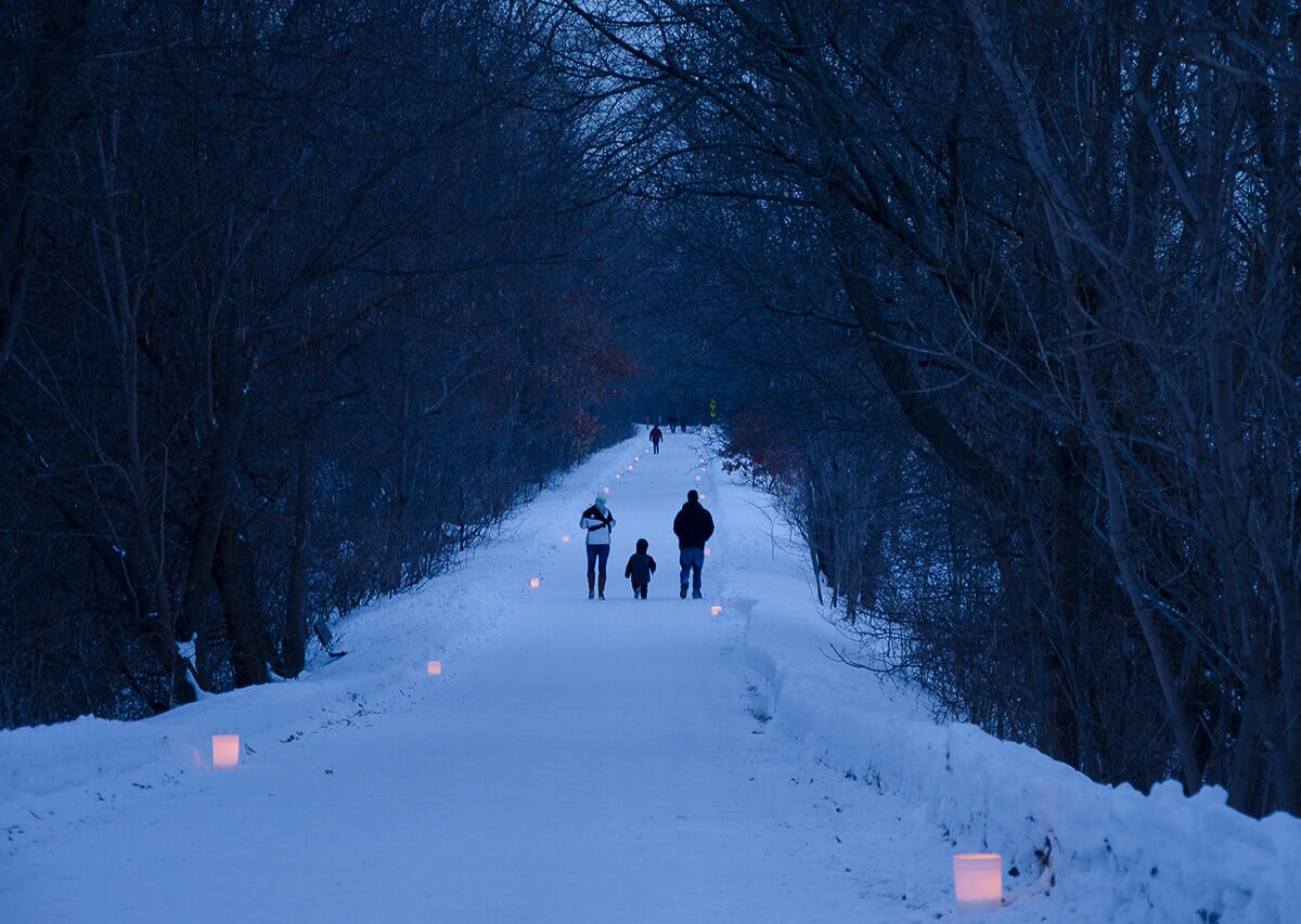 The Best Winter Hikes in Minnesota - Gateway State Trail Candlelight Winter Walk Minnesota DNR 1200x853 