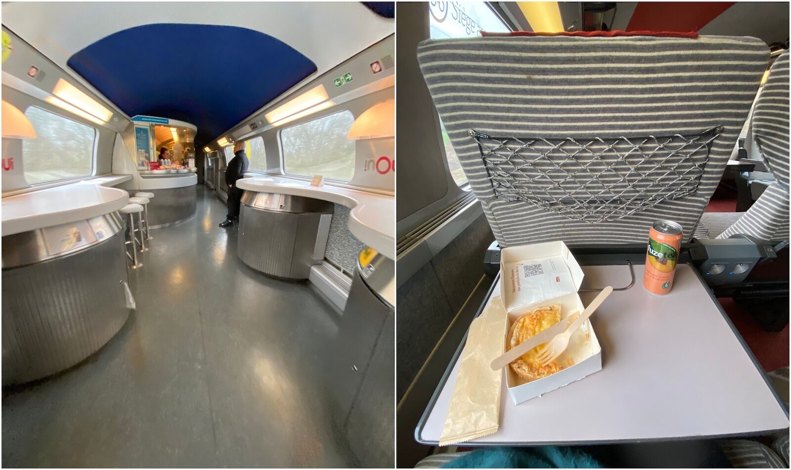 cafe/restaurant car and meals on the French TGV
