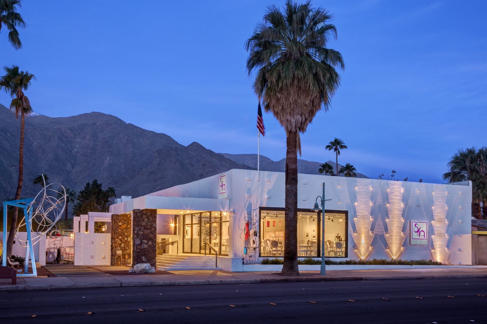 External photo of Eight4Nine one of the best restaurants in Palm Springs 