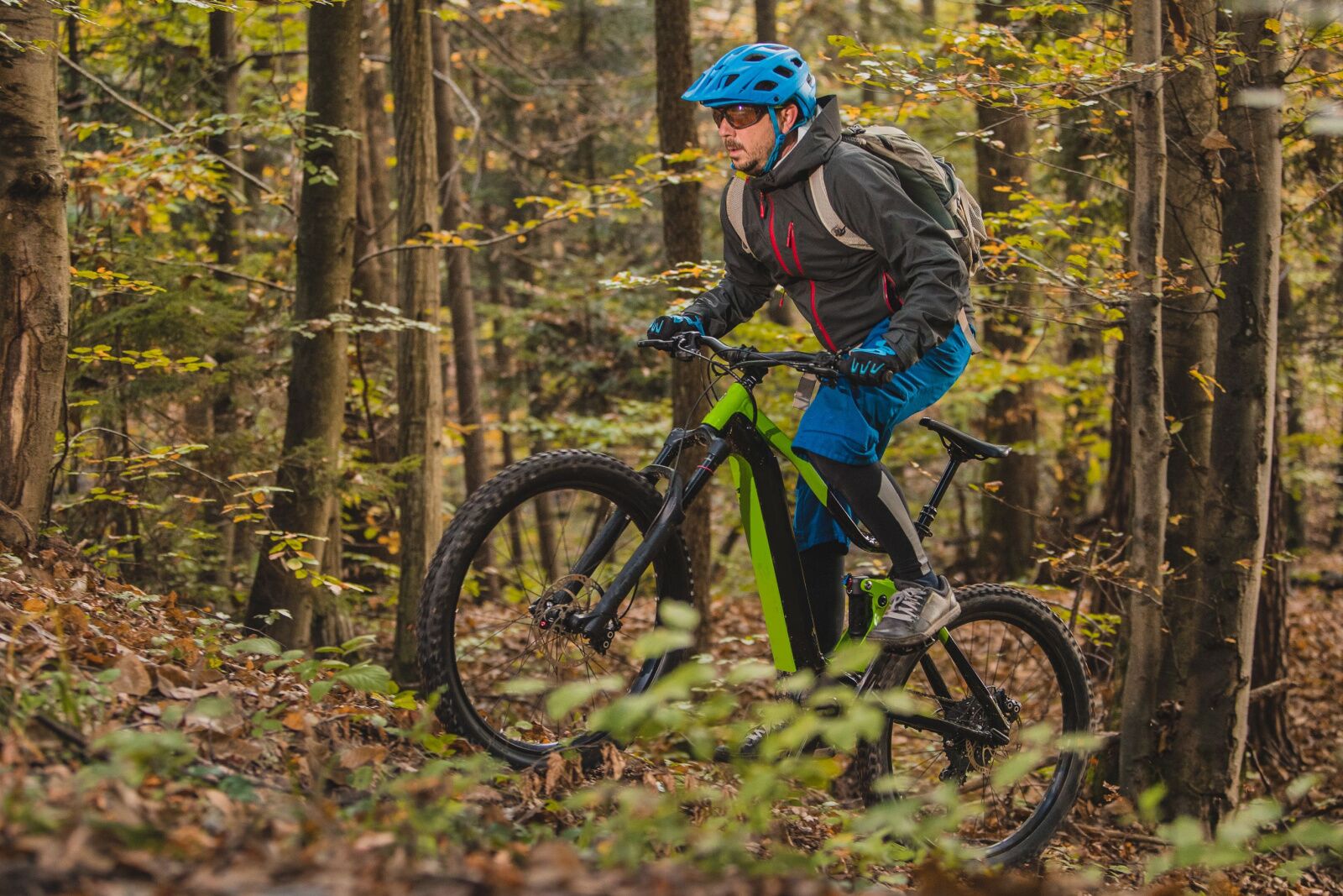 e-bikes on trails - pedaling uphill