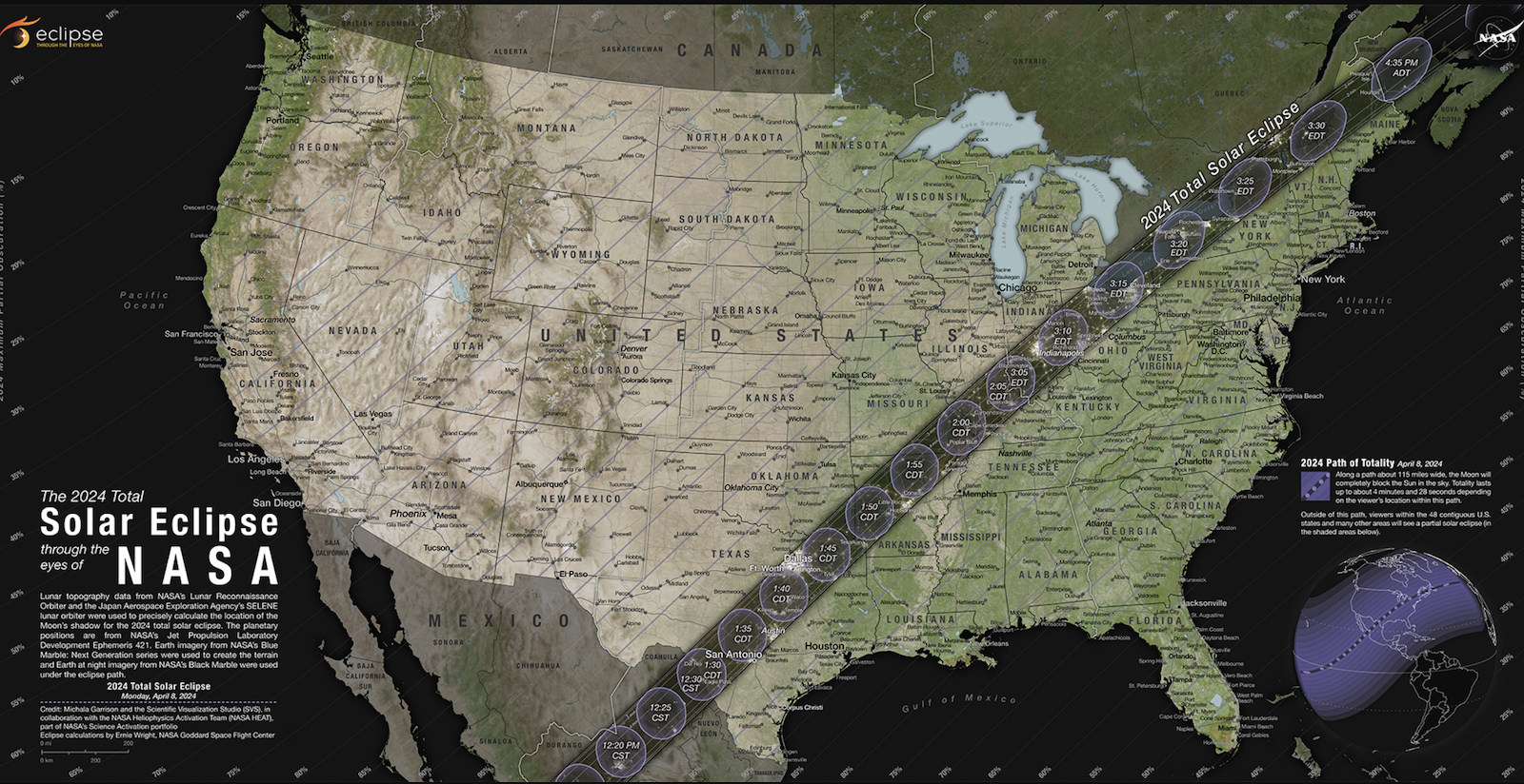 Solar eclipse map