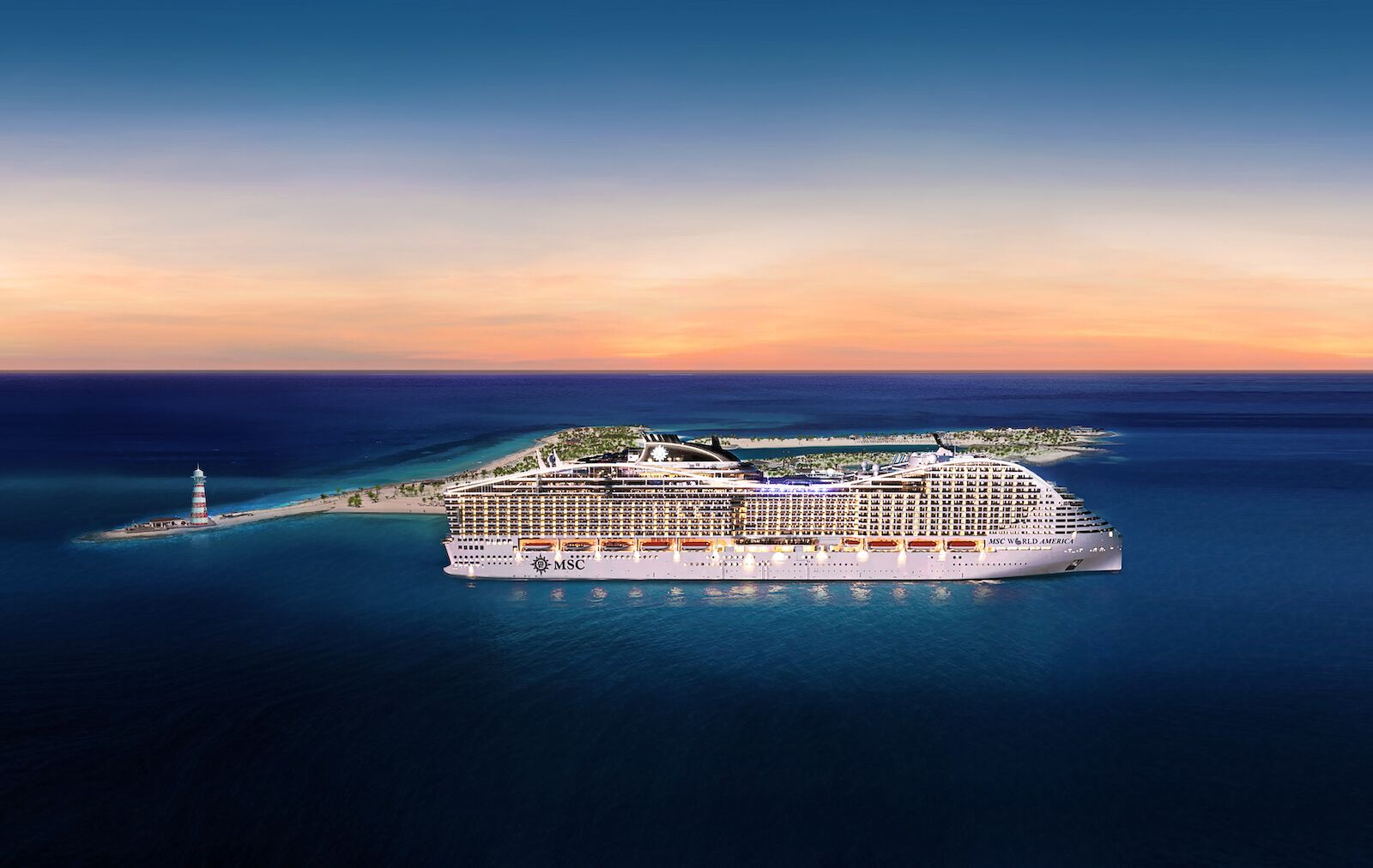 MSC World America is cruise line MSC's newest ship, launching in April 2025