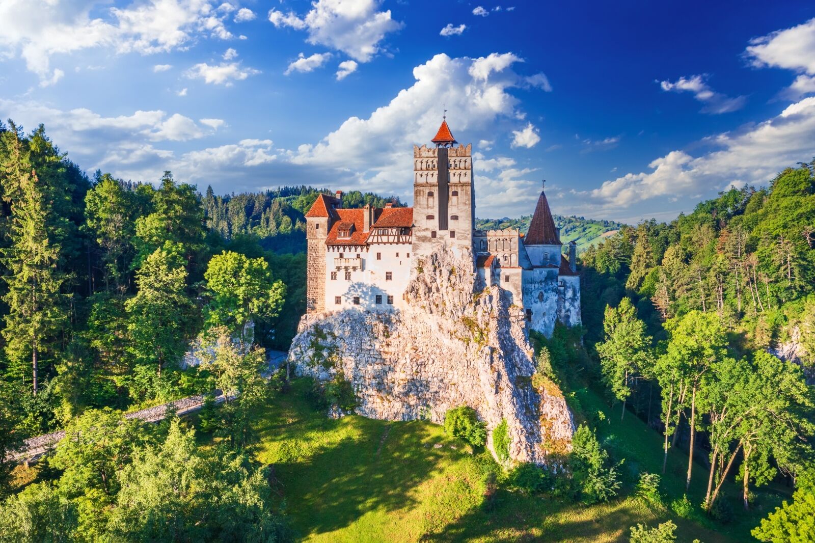 Bran Castle, Romania. Place of Dracula in Transylvania, Carpathian Mountains, romanian famous destination in Eastern Europe