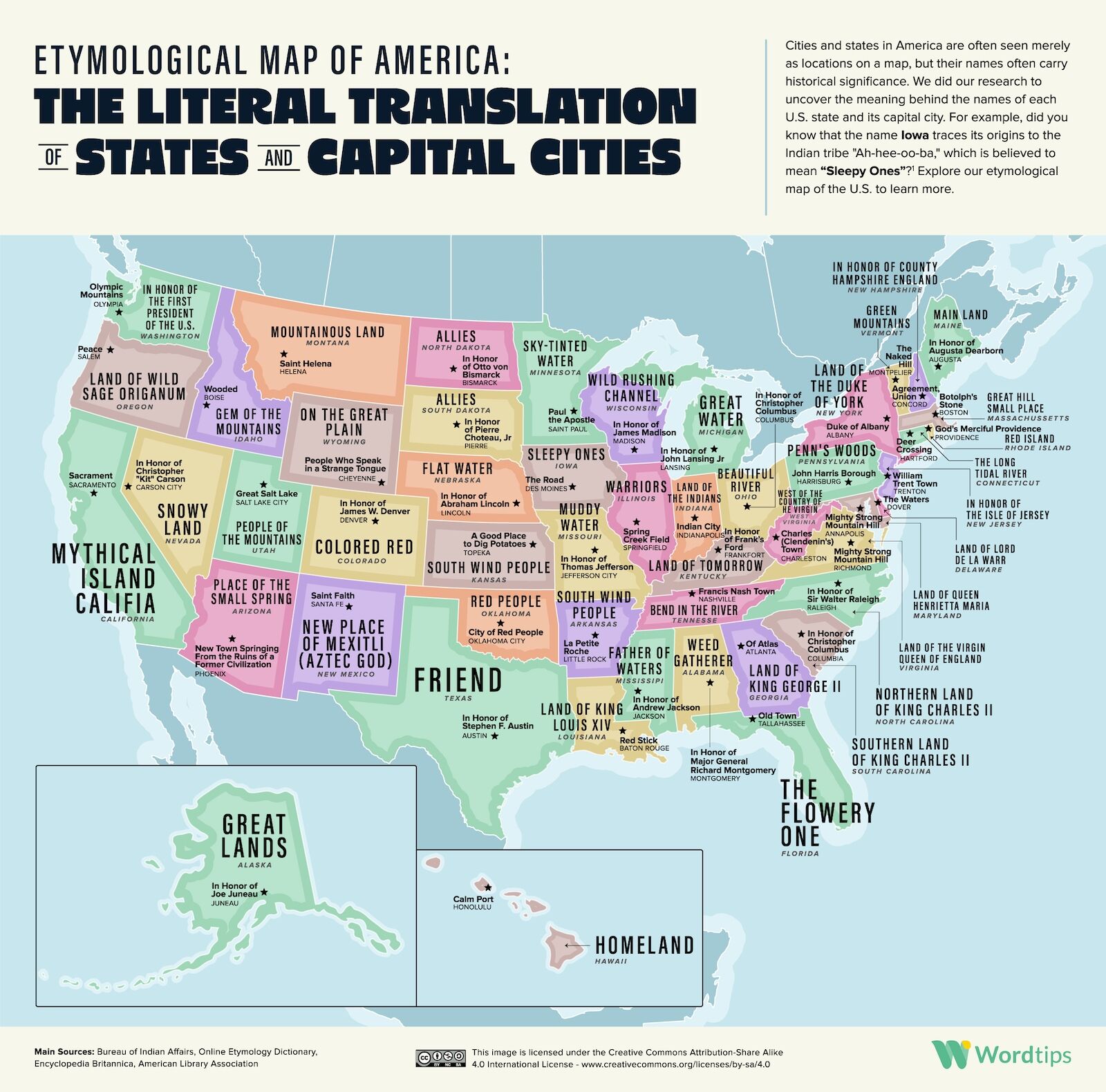 Lead infographic of literal translation of state names