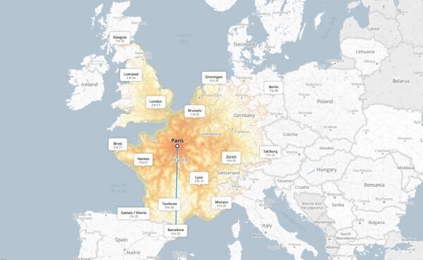 This Map Shows How Far You Can Travel Europe by Train