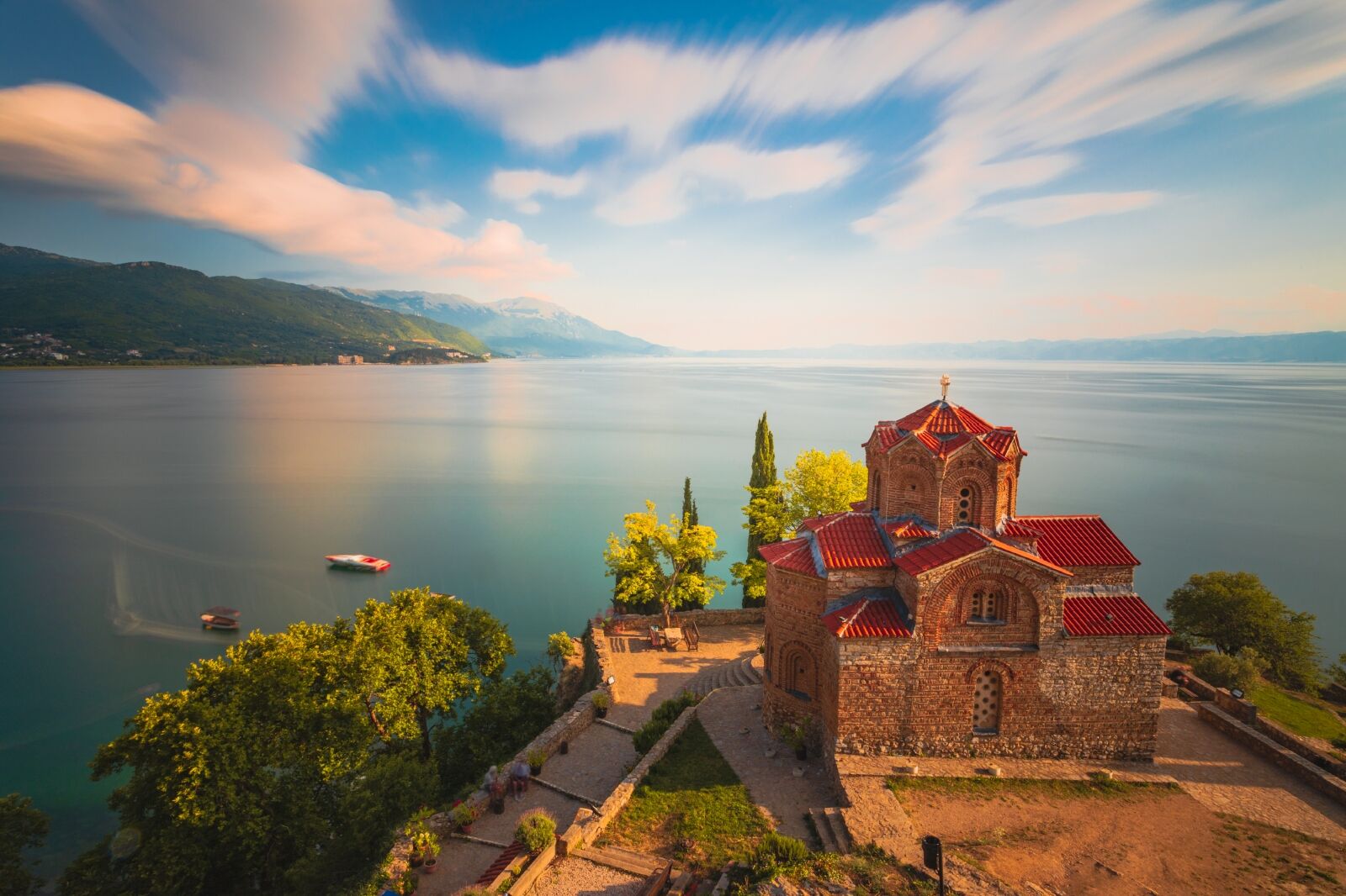  Lake Ohrid in the city of Ohrid, North Macedonia one of the best lakes in europe