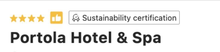 booking.com sustainability badge