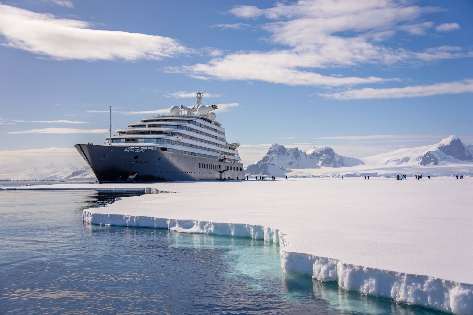 Scenic Eclipse cruise ship in Antarctica