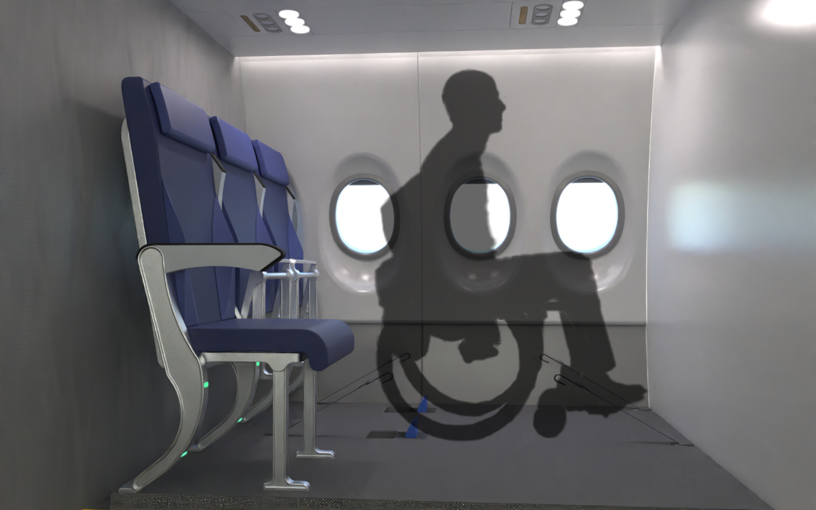 new airplane cabin concept - wheelchair users