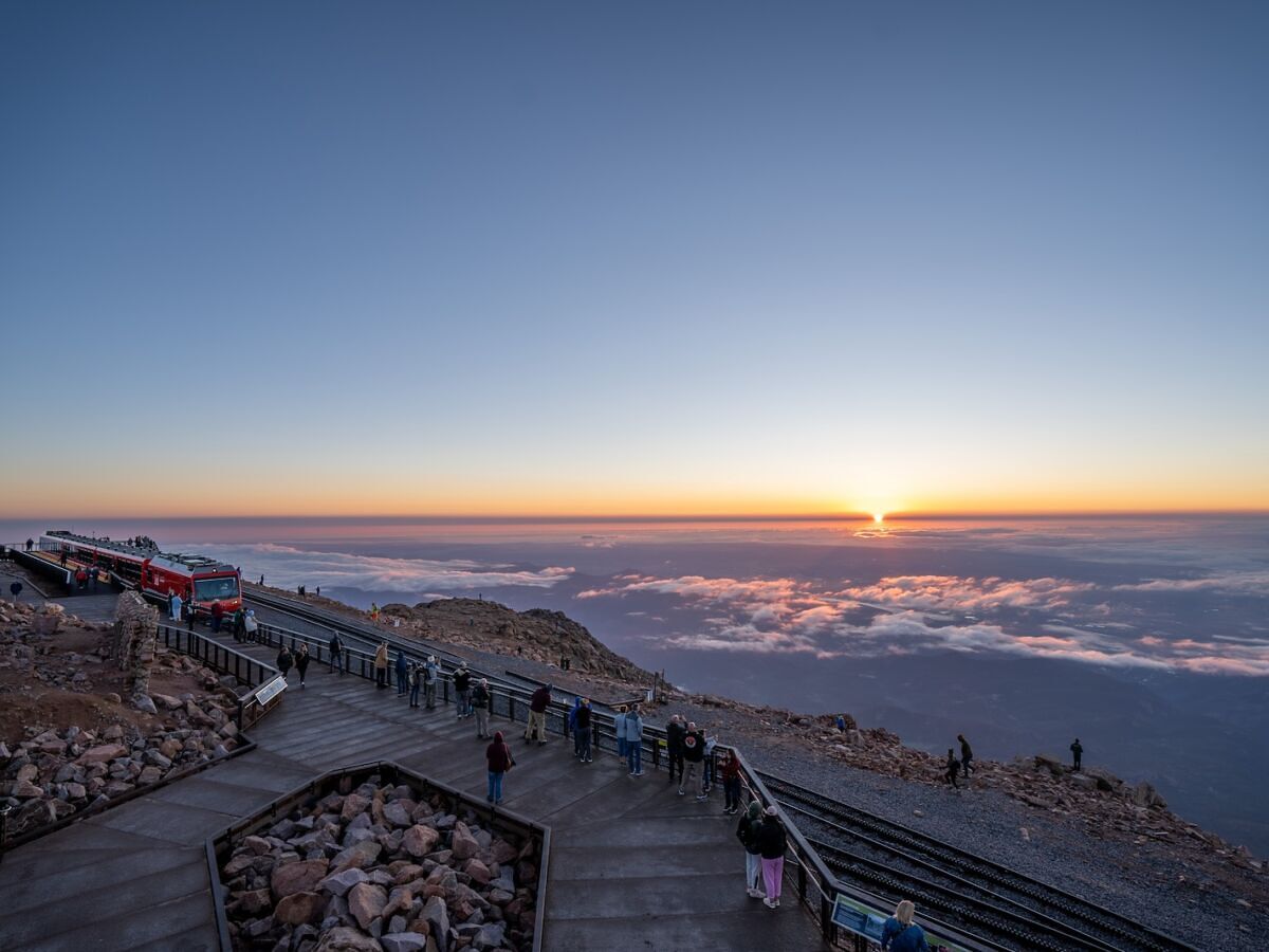 The Pikes Peak Cog Railway in Colorado Offers Sunrise Train Rides