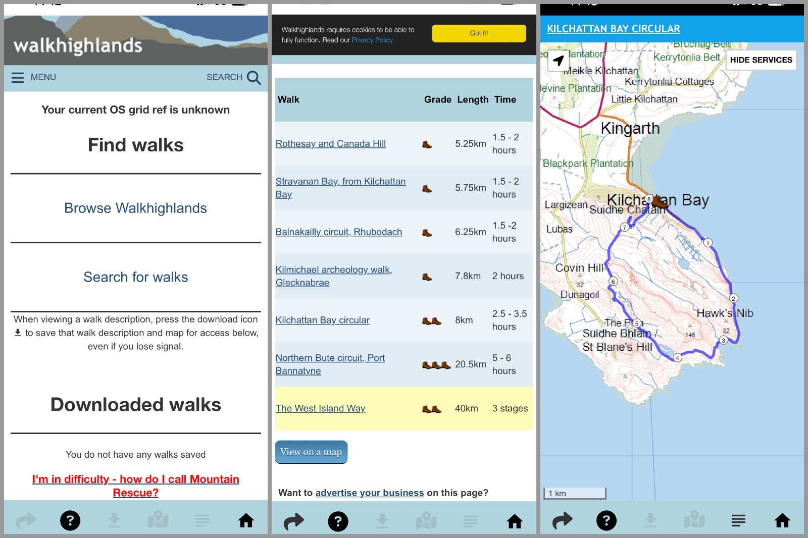 Walkhighlands app