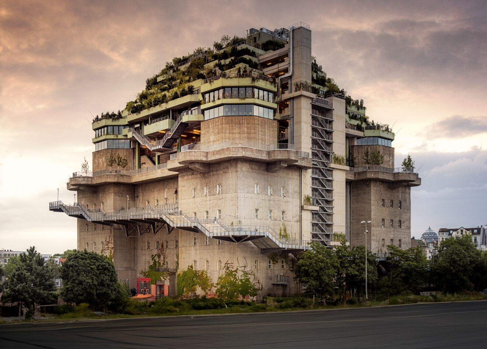 Hamburg's St. Pauli Bunker, or Green Bunker, is now home to a contemporary hotel.