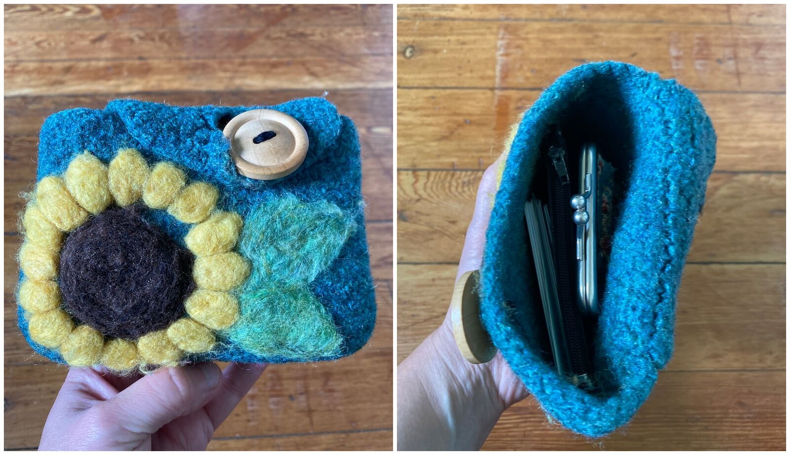 Old felt wallet