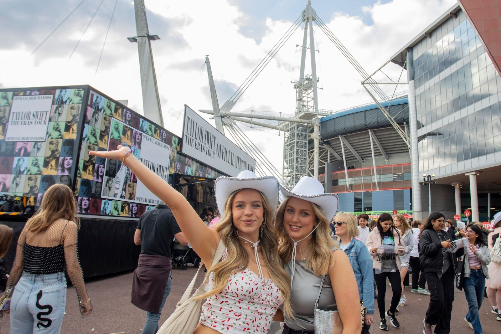 Taylor Swift fans outside concert venue