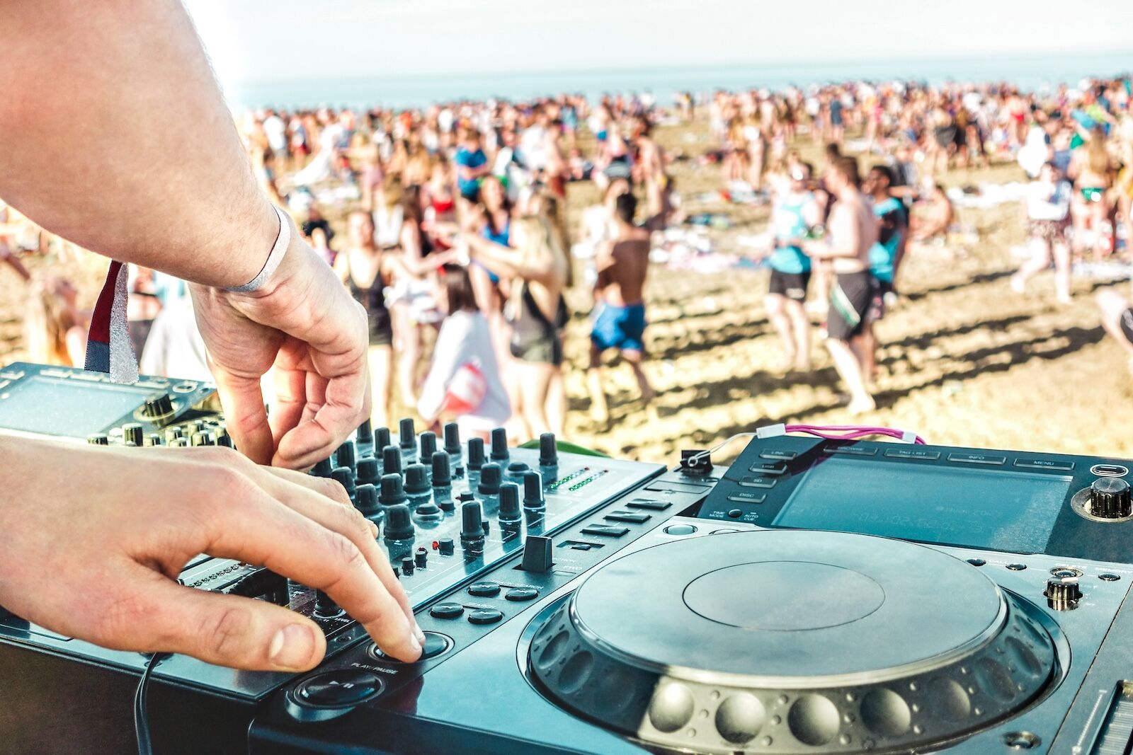 dj party on beach