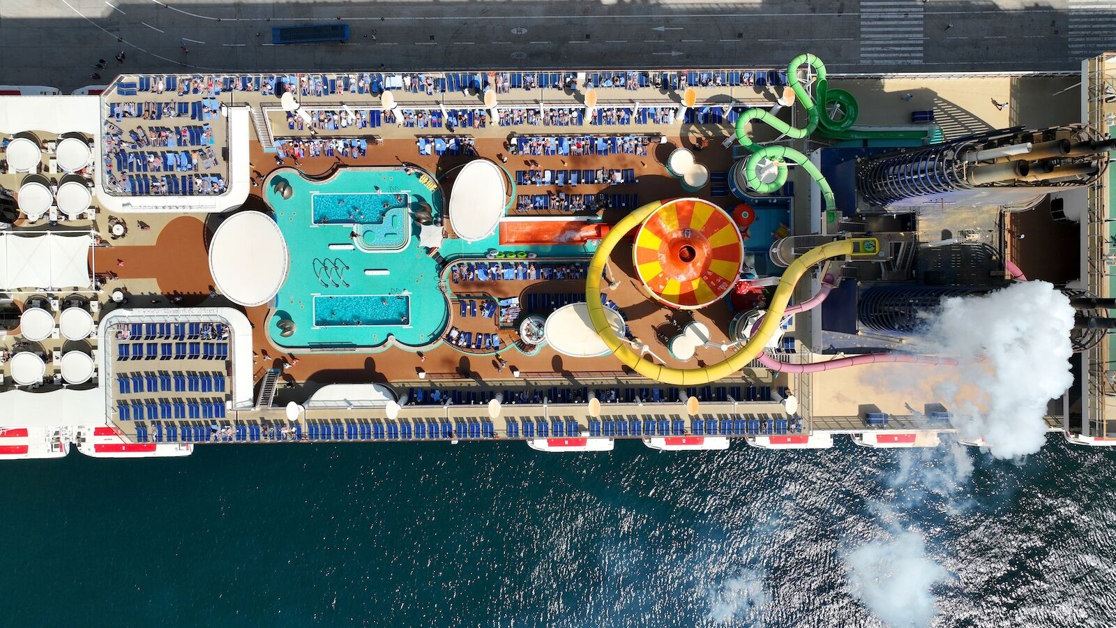 aerial of cruise ship