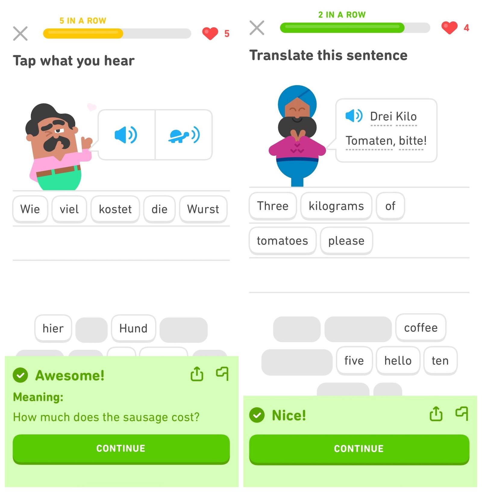 Duolingo German practice