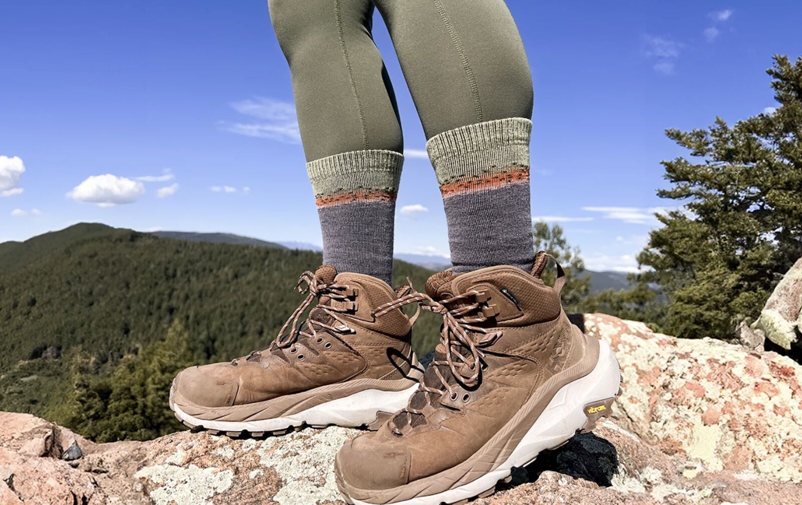 hiker in farm to feet socks