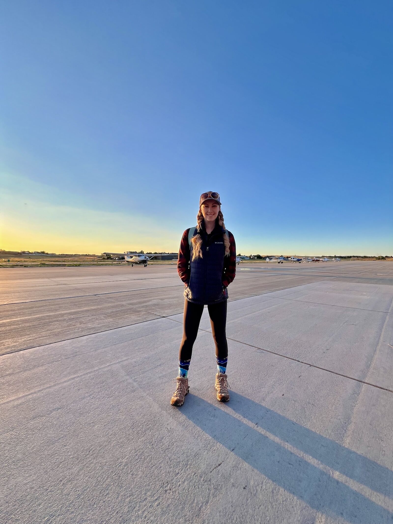 woman on tarmac