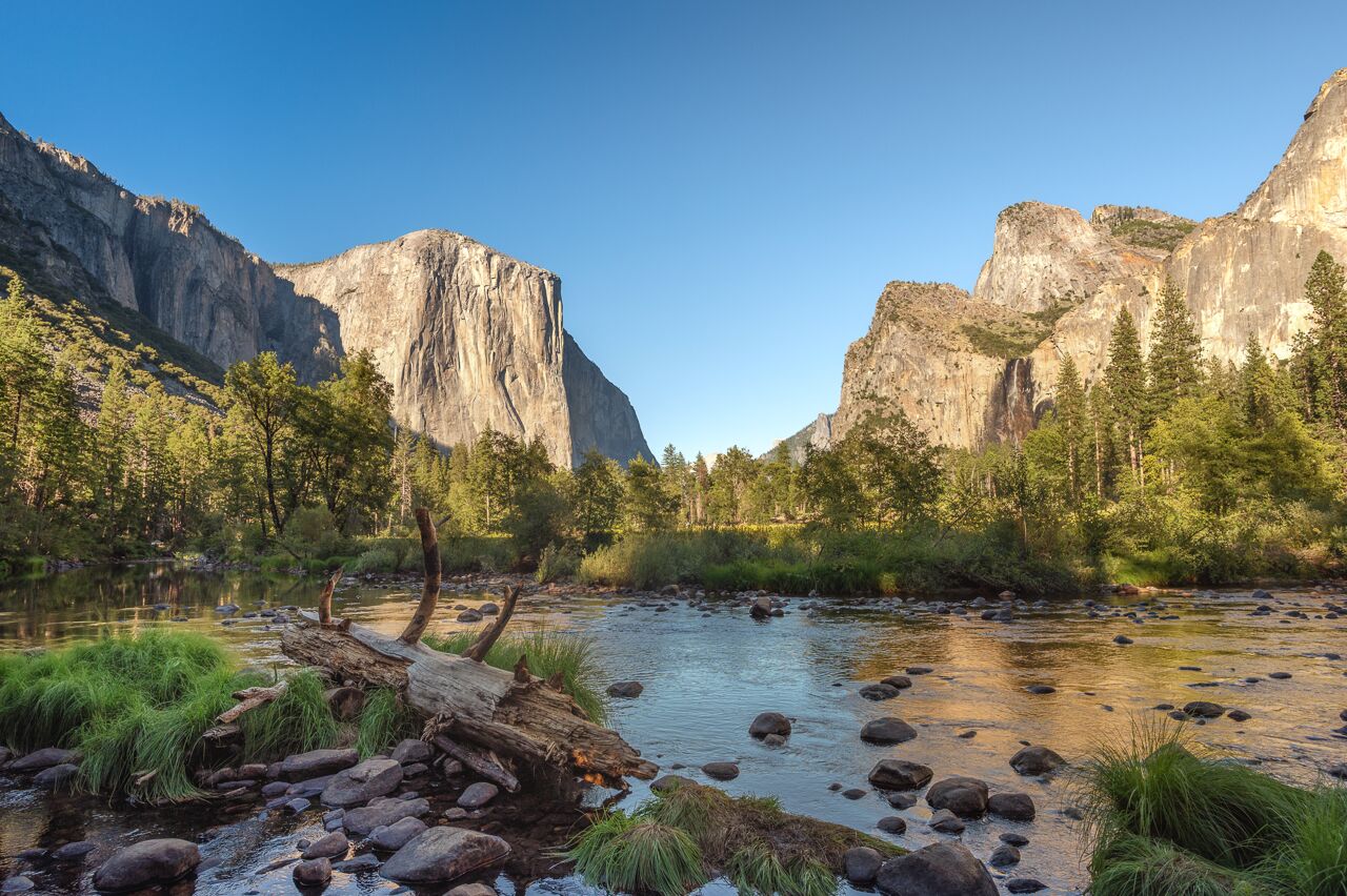 el capitan in yosemite national park over the merced river