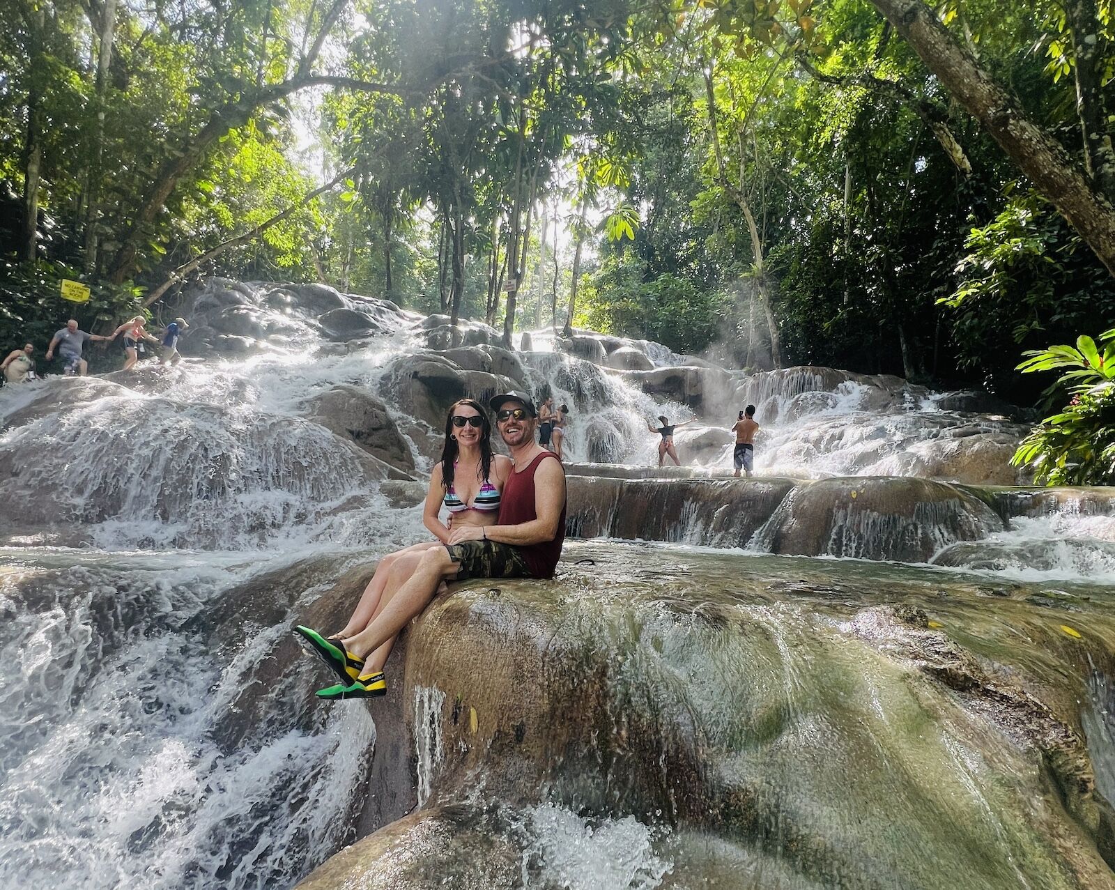 couple at dunns river falls