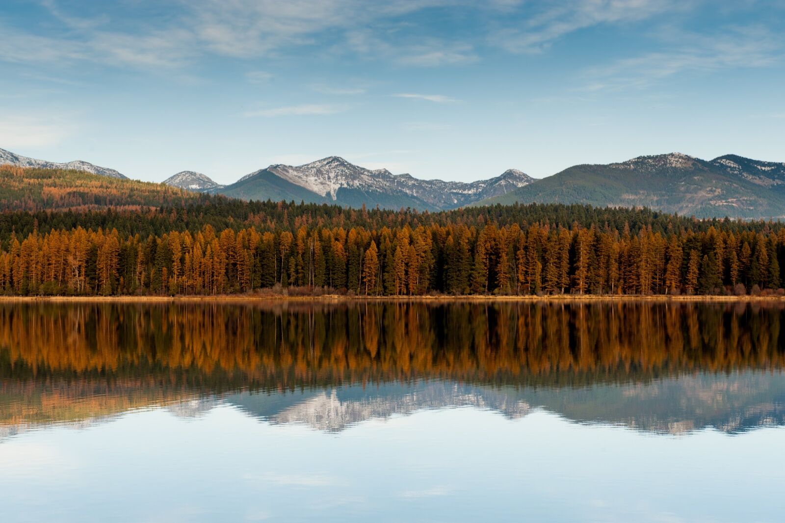 Seeley Lake in Montana in the fall 