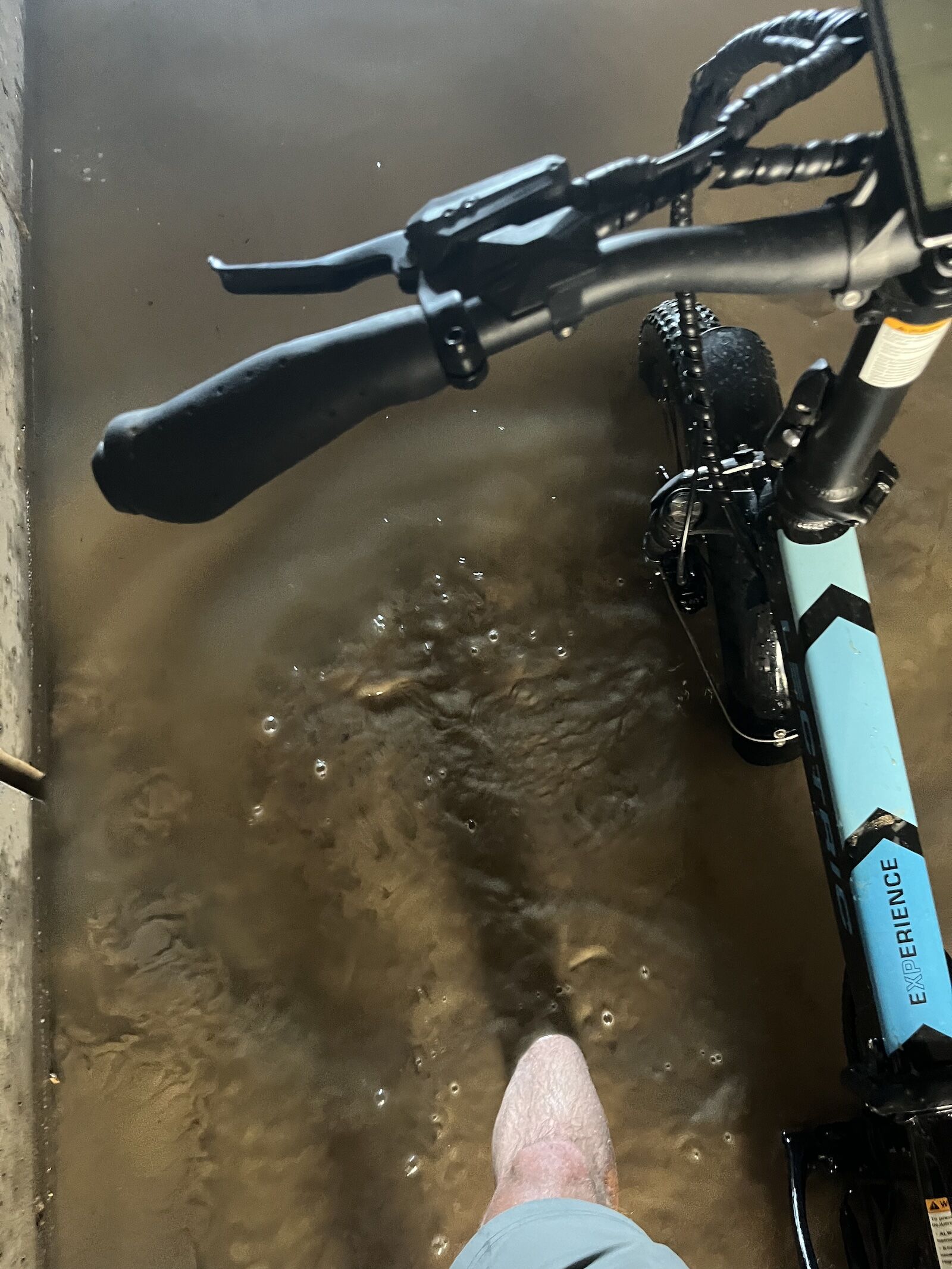 lectric e-bike in water