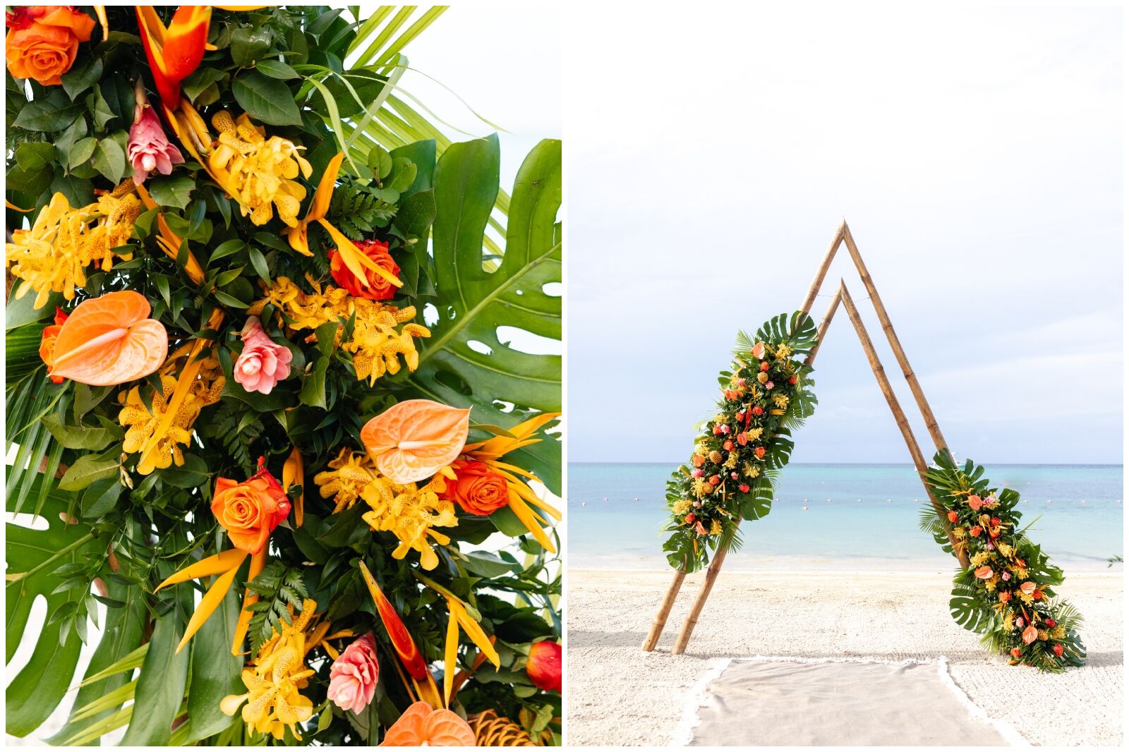 Arch detail at Sandals Resort free wedding in Jamaica 