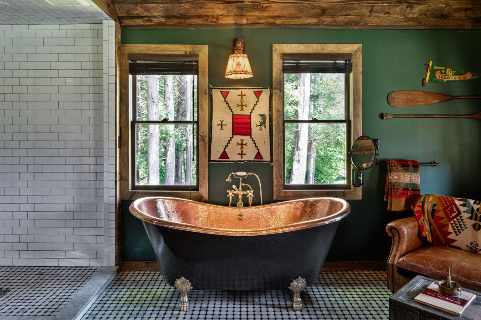 Tub in cabin at Urban Cowboy Catskills