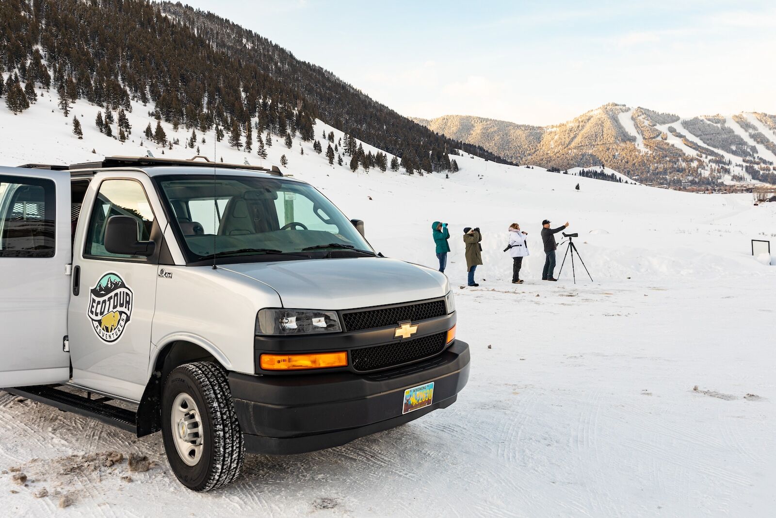 wolf tourism in yellowstone - winter watchers