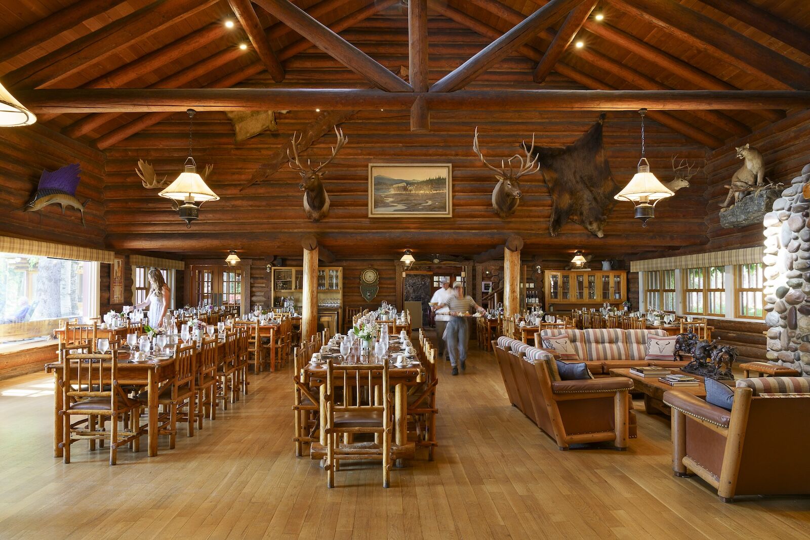 main dining room at flathead lake lodge