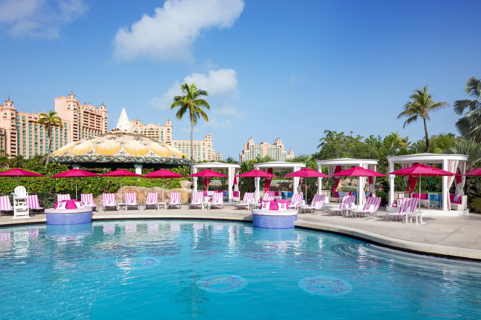 barbie atlantis partnership - cabanas in pink