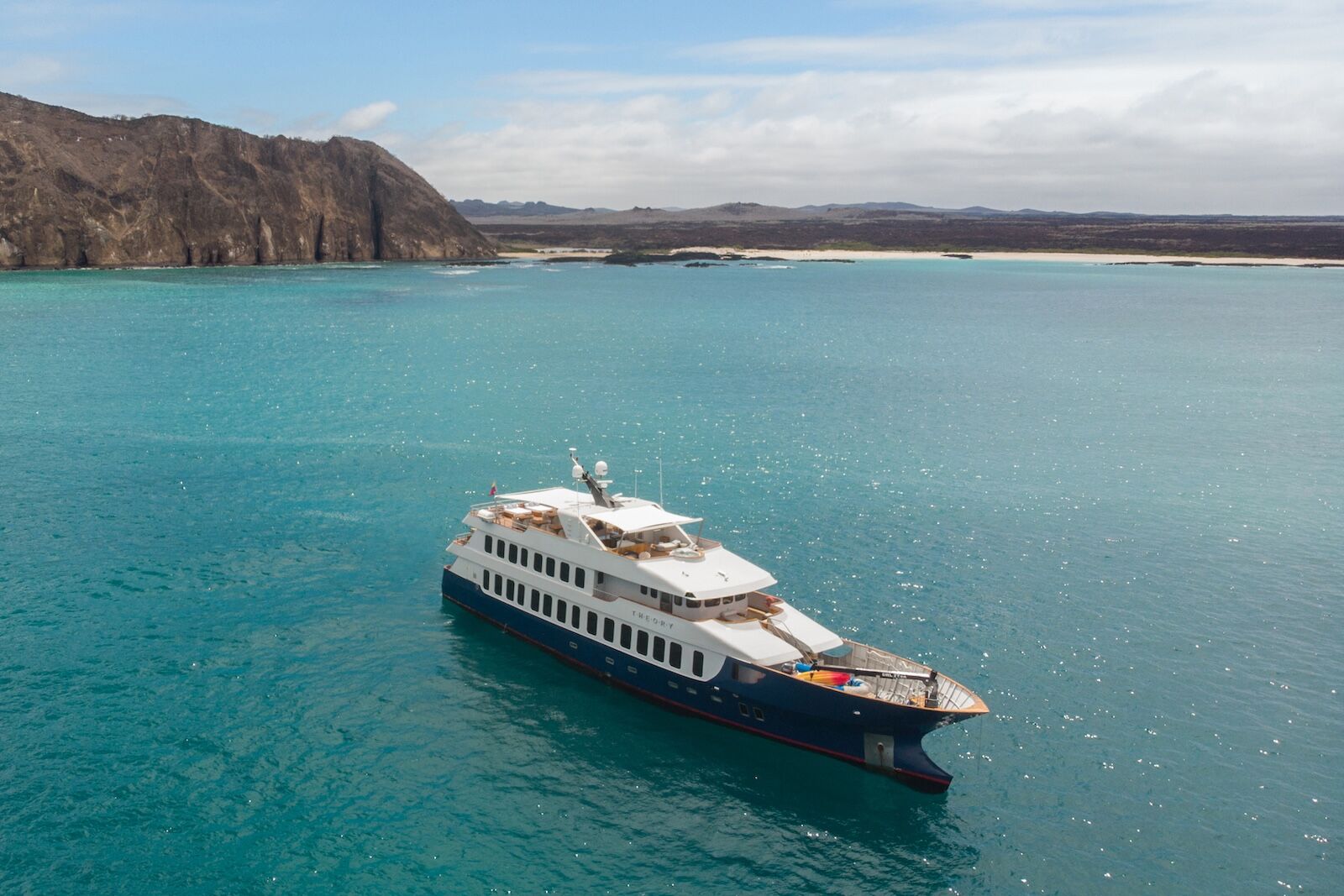 The Theory is a small ship operated by Ecoventura around the Galapagos islands