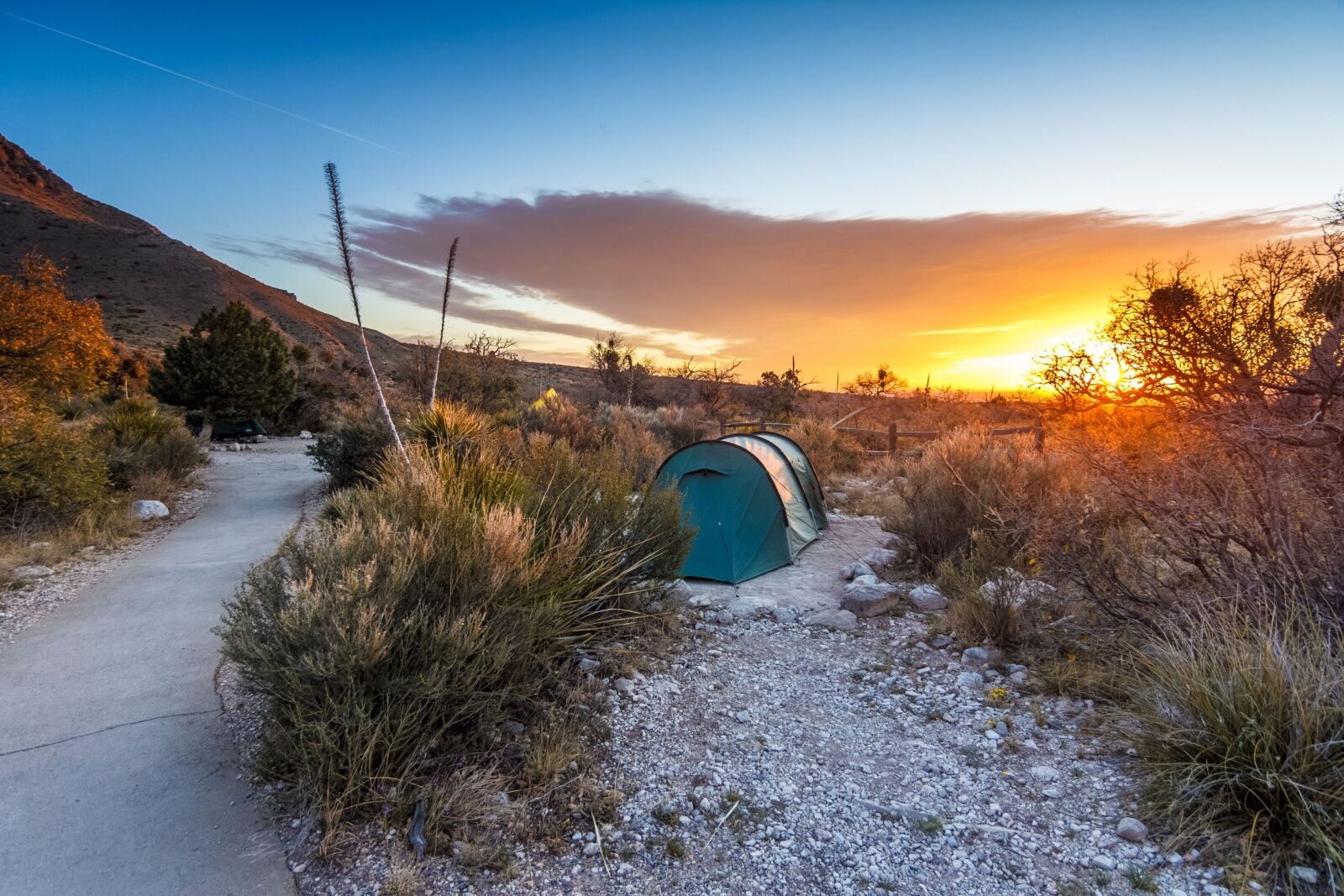 stargazing and methane national parks - campsite at Guadalupe Mountains National Park