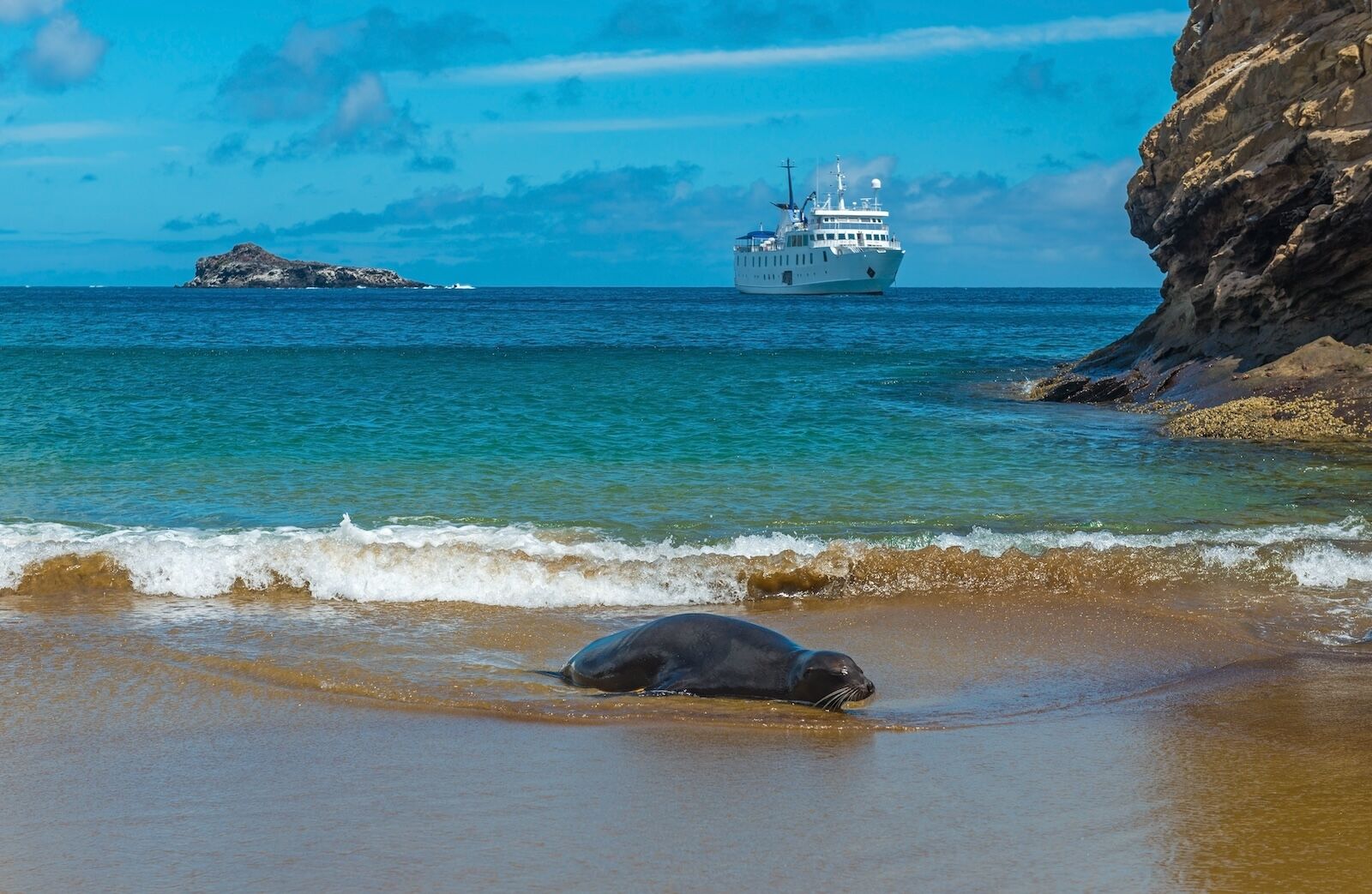 La Pinta is a ship owned by Metropolitan Touring and operated by UnCruise Adventures in the Galapagos islands