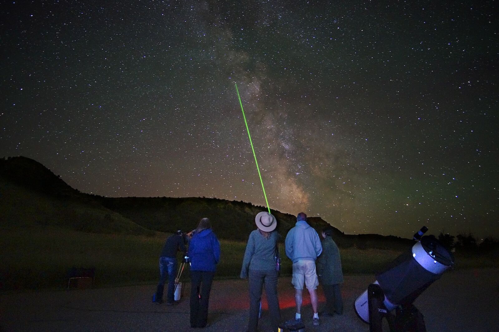 night sky and methane - theodore roosevelt np rangers at night