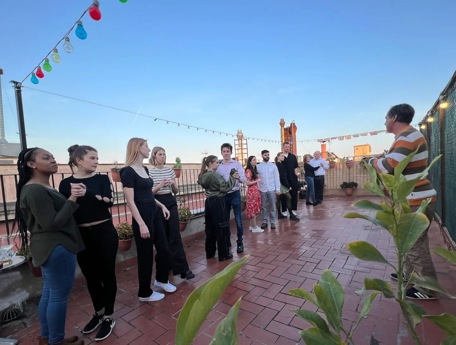 group at rooftop tango lessons