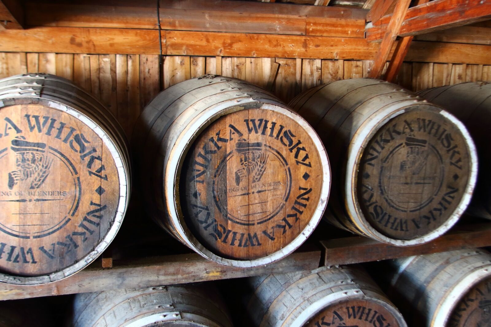 nikka whisky barrels in hokkaido