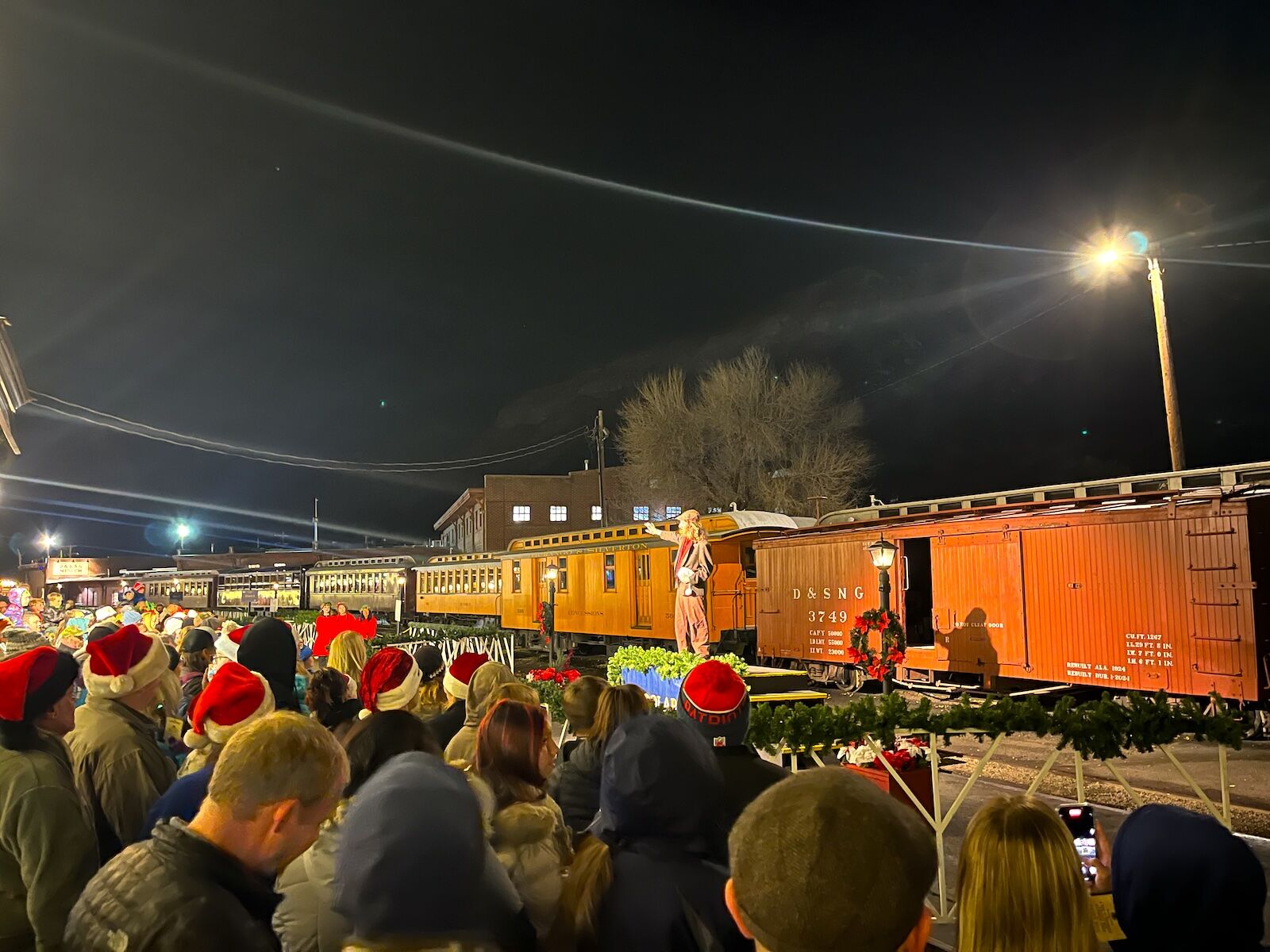 crowd watching polar express performance in durango