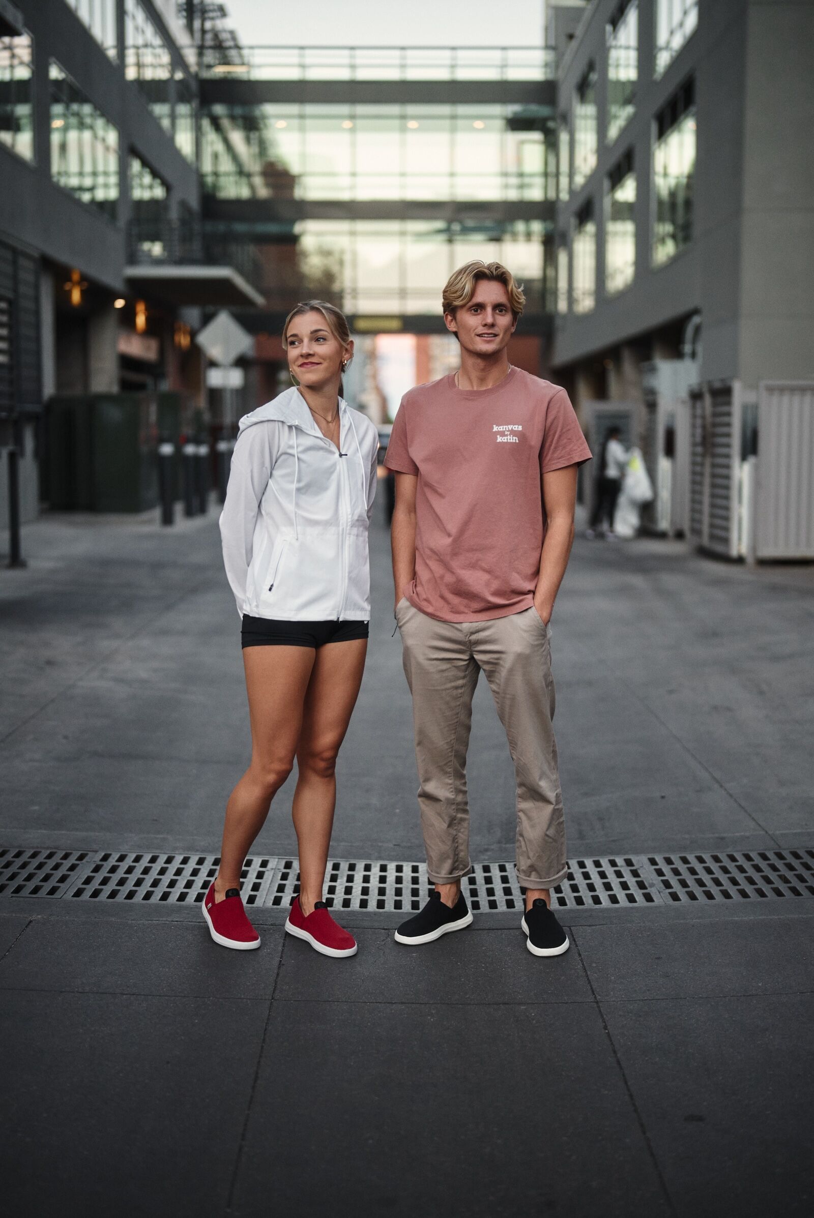 couple wearing roll recovery shoes